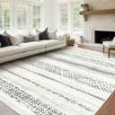 5x7 Area Rug for Living Room Moroccan Washable Rugs Non Slip Indoor Floor Carpet Foldable Large Soft Area Rug for Dining Room Bedroom with Low Pile(Grey,5'x7')