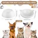 6 Pack Ceramic Raised Cat Bowl, 15 Tilted Anti-Vomiting Cat Food Dish, 5.6 Inch Wide Opening for Stress-Free Eating, Detachable Elevated Feeder for Senior Cats, Kittens, Small Dogs