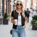 GRACE KARIN Short Sleeve Cardigan Summer Button up Sweaters for Women Lightweight Crew Neck Casual Outfits (Black, XL)