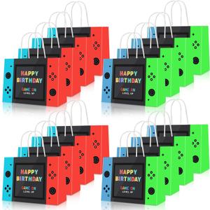 JOCOPUERTO Video Game Party Favor Bags, Gaming Theme Kraft Paper Gift Bags, 16 Pieces, Game On Birthday Party Supplies JOCOPUERTO Video Game Party Favor Bags, Gaming Theme Kraft Paper Gift Bags, 16 Pieces, Game On Birthday Party Supplies