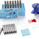 BESTNULE Metal Stamping Kit, Number and Letter Stamp Set (A-Z, 0-9 and &, Love Symbol), Industrial Grade Hardened Carbon Steel, Perfect for Imprinting Metal, Wood, Plastic, Leather(3/ 16", 5MM)