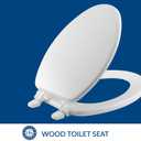Bemis 1400TTA Economy Durable Wood Toilet Seat, Made in USA, Elongated, White