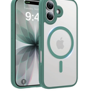 Magnetic for iPhone 17 Case, [Anti-Slip] [Military-Grade Drop Protection] [Camera Protection] Skin-Friendly Slim Translucent Shockproof Protective for iPhone 17 Phone Case, Midnight Green