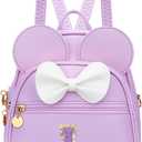 KKXIU Girls Initial Bowknot Cute Mini Backpack Small Women Daypacks, Personalized Trendy Stuff Gifts for Kids and Teen - Purple - L