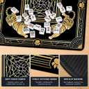 Black Gold Tiger Mahjong Mat for Table, Elegant Jungle Wildlife Tiger 31.5" x 31.5" Non-Slip & Noise Reduction Mahjong Mat for Poker Dominoes Cards & Board Games