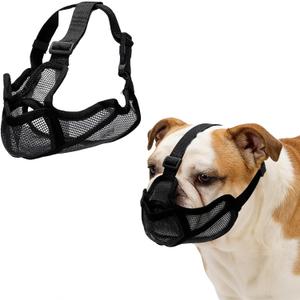 Short Snout Dog Muzzles, Adjustable Mouth Cover for Dogs (XS,Black) Breathable Soft Mesh Muzzle for Anti-Biting Chewing and Barking Flat Face French Bull Dog Grooming Walking