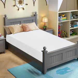 BestMassage | 12 Inch Twin Mattress | Gel Memory Foam | Medium Firm Feel | White | Bed in a Box, CertiPUR-US Certified | Pressure Relief, Cooling Ventilated Foam | Breathable Knit Cover