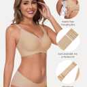 Vinfact Pumping Bra Hands Free-Adjustable Breast Pump Bra Holding & Every Day Bra Wireless Comfortable Bras-Perfect 2 in One (Beige, L)
