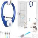 Interactive Cat Toys for Indoor Cats, Automatic Electric Flying Bird Feather Wand Toy, Best Kitten & Adult Cat Enrichment Toy Hanging Electric Kitty Toys for Bored Cats, Dark Blue