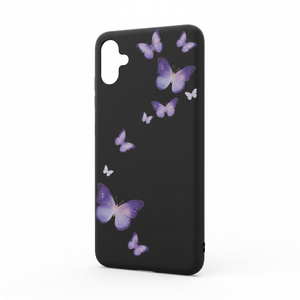 Starhemei for Galaxy A05 Case, Soft TPU Silicone Phone Case for Girls & Women, Slim Rubber Flexible Protective Black Matte Phone Cover for Samsung Galaxy A05 (Butterfly-2)
