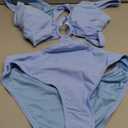 Women's Deep V Neck One Piece Swimsuit O-Ring Swimwear Sexy Cut Out Bathing Suit, Size M