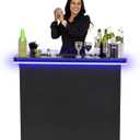 GoBar PRO Commercial Grade Portable Bar Table - Mobile Bartender Station for Events - Includes Black Skirt and Carry Case - Standard or LED, Pack 1