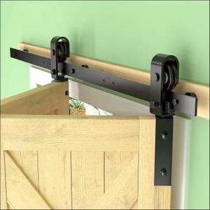 40" Bifold Barn Door Hardware Kit for 2 Doors - Black Plastic Spraying for Corrosion Resistance, Folding Push-Pull for Space Saving, Sturdy and Durable, Smooth and Quiet Sliding(fold-40-2)