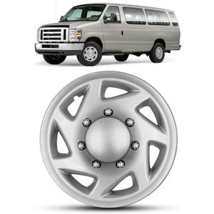 F8UZ-1130-AA Hubcap Wheel Cover 1pcs Silver Snap-on Direct Replacement for Ford E-150(1998-2014)/E-250(1998-2014)/E-350(1998-2019,2021-2024)/E-450(1999-2019,2023) with 16" Factory Wheel