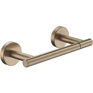JQK Champagne Bronze Toilet Paper Holder, 7.5 Inch Double Post Pivoting Tissue Holder for Bathroom Wall Mount, 304 Stainless Steel Hold Mega Rolls, TPH150-CB