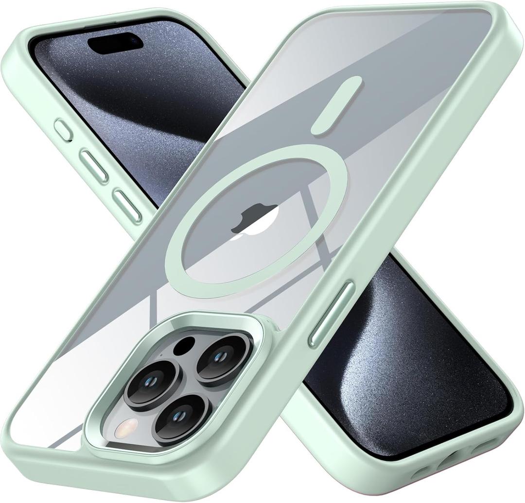 Magnetic for iPhone 14 Pro Max Case,Compatible with MagSafe[Military-Grade Drop Protection] Crystal Clear Back Case for iPhone 14 Pro Max Phone Case 6.7" (Matcha Green)