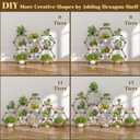Tikea Plant Stand Indoor Outdoor Hexagonal Plant Stand for Multiple Plants Indoor Large Wooden Plant Shelf 7 Tiered Creative DIY Flowers Stand Rack for Living Room Balcony Patio Window