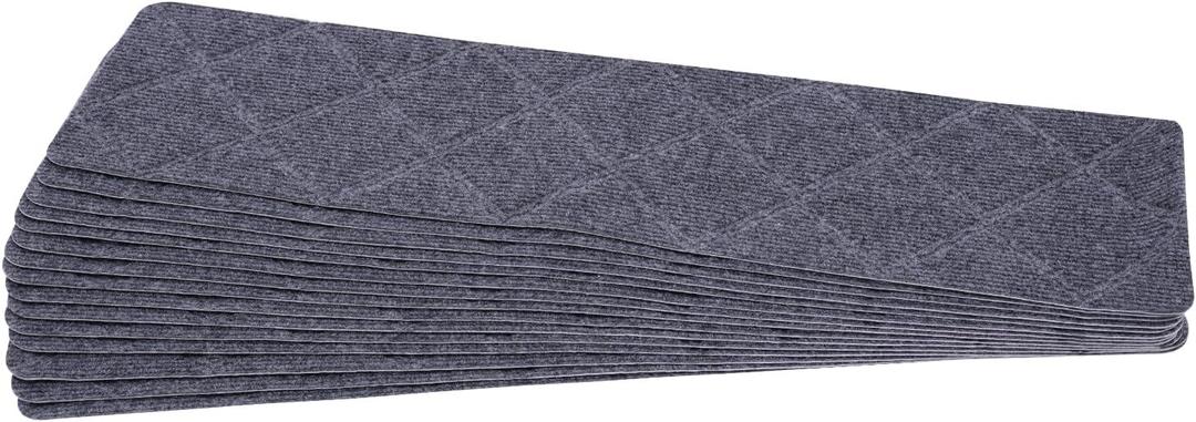 Stair Treads Carpet, 8" X 30" Non-Slip Safety Indoor 15 PCS Wood Stair Treads Rugs Modern Stair Runners, for Kids Elders and Dogs with Reusable Carpet Stair Treads (Masonry, Dark Grey)