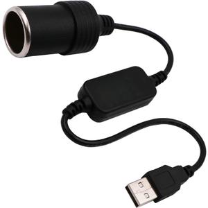 USB A Male to 12V Car Cigarette Lighter Socket Female Converter Cable (8W Max)