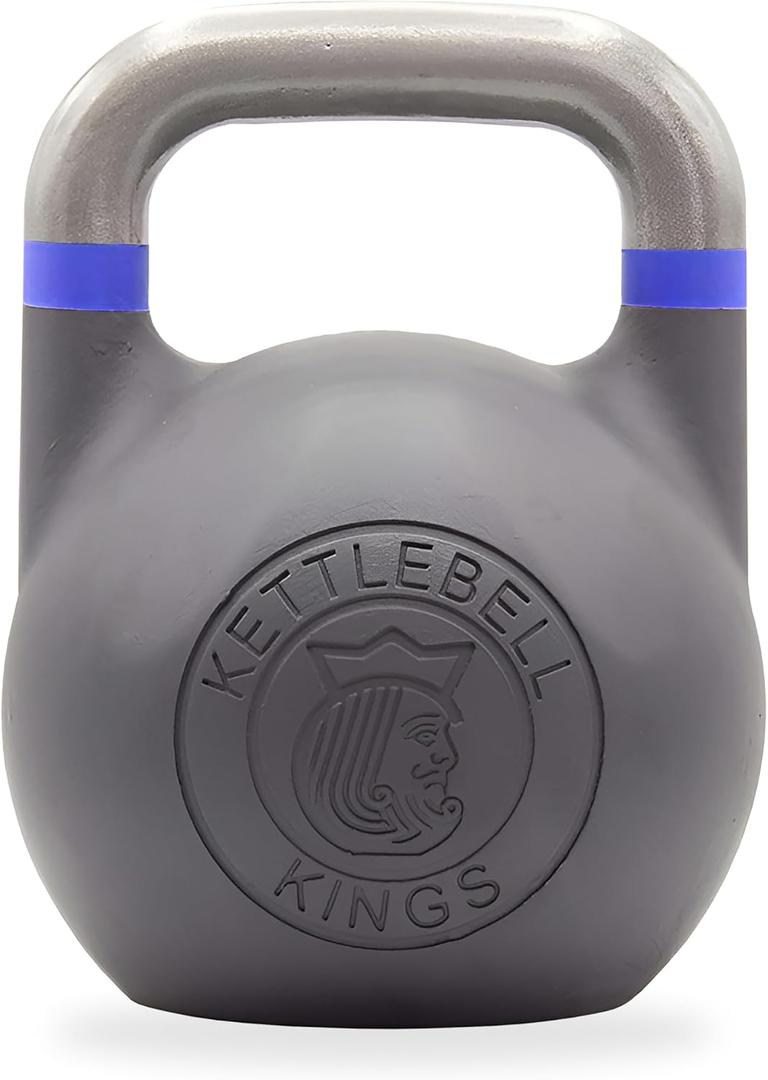 Kettlebell Kings Competition Kettlebell - 20-75 lb Cast Steel Weight for Strength Training - Smooth Grip Fitness Edition Design - Ergonomic Shape with Flat-Bottom for Workout, Gym and Home Exercise