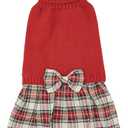 Lanyarco Burgundy Red Dog Dress for Large Dogs Girl, Winter Warm Female Pet Clothes Outfits, Dog Sweater Dress for Dogs Red, X-Large (XL) Size