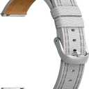 2 x LDFAS Compatible for Samsung Galaxy Watch 7/6 Classic 47mm 43mm/5 Pro 45mm Bands, 20mm No Gaps Silicone Hybrid Leather Watch Strap Compatible for Samsung Galaxy Watch 6/5/4 40mm/44mm Band