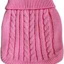 Tangpan Turtleneck Classic Straw-Rope Pro Pet Dog Sweater Apparel (Pink, L) (Large (Pack of 1))