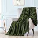 Walensee Fleece Blanket Plush Throw Fuzzy Lightweight (Throw Size 50”x60” Olive Green) Super Soft Microfiber Flannel Blankets for Couch, Bed, Sofa Ultra Luxurious Warm and Cozy for All Seasons