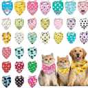 30 Pack Dog Bandanas Bulk, Cute Pet Bandanas for Dogs, Assorted Patterns Dog Scarves for Shelters, Rescues, Pet Parties, Birthdays & Events (30 Pcs Plaid Cat Bandanas Paw Print Dog Scarf)