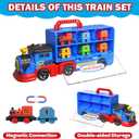 Gloween Train Set Truck Toys for Toddler Boys Girls Age 3 4 5 6 Years Old, Carrier Transport Truck with Light & Music, Great Christmas Birthday Gifts for Kids 3-4 3-5 Years Old