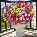 Ouddy Decor 24 Bundles Artificial Flowers for Outdoors, Fake Silk Flowers UV Resistant Faux Plastic Plants for Planters Vase Table Porch Patio Garden Spring Summer Indoor Outdoor Home Decor, Mixed