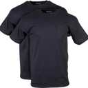 Gildan Adult DryBlend Workwear T-Shirts with Pocket, 2-Pack (Large, Black)