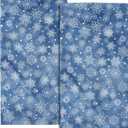 Blue Winter Snowflake Hand Towels Christmas Blue Kitchen Towels Set of 2 Soft Absorbent Navy Blue Xmas Bath Towels 14x28 Inch Christmas Holiday Dish Towels for Bathroom Kitchen Bar Tea Gym Spa Decor