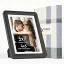 2 x White 5x7 Picture Frame,1 Pack, Fits 5x7 Photo or 4x6 with Mat, Acrylic Front & Durable ABS Frame, Shatterproof UV-Resistant Tabletop Display, Vertical/Horizontal Home Dcor Frame