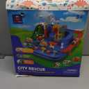 hahaland Toys for 3 Year Old Boys - Large Car Race Track for Toddlers 3-5, City Rescue Toy, Fine Motor Skill, STEM, Montessori Toys for 3 Year Old Girl Boy Gift, Emergency Vehicle Boy Toys Playset