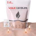 Vogue Candles Granulated Nude Wax Refill  5LB Pearled Candle Sand Wax  Sand Candle Kit with 50 Cotton Wicks for DIY Home Lighting  Plant-Based & Reusable for Clean Burning, Custom Vessels & Dcor