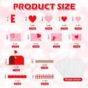 Whaline Valentine's Day Bulletin Board Decoration Love Letter Mailbox Red Pink Heart Envelope Cutouts Plaid Border Trim Valentine Heart Decorative Cutouts for School Classroom Party Decor