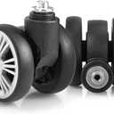 Zoofen Luggage Replacement Wheels 2 pcs Suitcase Replacement Wheels Wear-Resistant Luggage Wheels for Most Suitcase Repair Silver