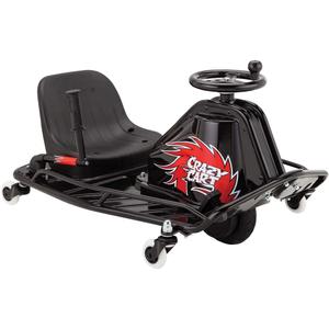 Razor Crazy Cart DLX - 24V Electric Drfting Go Kart - Enhanced Drift Bar, Brodie Knob Steering, Variable Speed, Up to 12 mph,Black/Red