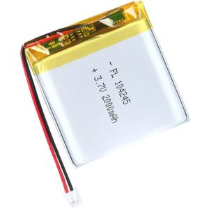 104245 3.7V Lipo Battery 2000mAh 104245 Rechargeable Lithium Polymer Battery Pack with JST PH2.0mm Connector for Electronic Device