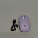 KARFUN Wireless Mouse, Backlit LED Portable Slim Computer Mouses for Laptop, PC, Computer, MacBook, iPad, Chromebook, Notebook, 2.4G Rechargeable Wireless Mouse (Light Purple)