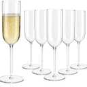 Plastic Champagne Flutes Set, 6oz Unbreakable Champagne Glasses Bulk, Shatterproof Reusable Mimosa Prosecco Sparkling Wine Cups for Wedding Dinner Party (Clear, 48pcs)