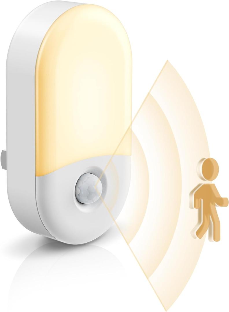 L LOHAS LED Motion Sensor Night Light, 2Pack, Motion Activated Night Light, Night Lights Plug into Wall Motion Sensor, 3000K Warm White, Adjustable Brightness 30/60LM, for Kids Adults Bathroom Bedroom (Soft White)