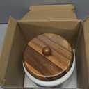 Hedume Kitchen Canister, Ceramic Large Food Storage Jar with Airtight Seal Wooden Lid, 100 Fl Oz Porcelain Food Storage Canister for Home and Kitchen Serving for Coffee, Sugar, Tea, Flour and More