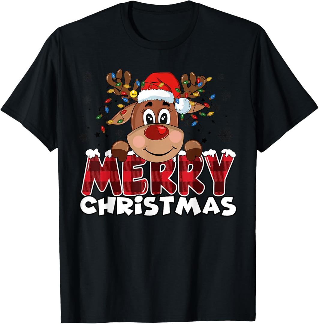 Merry Christmas Reindeer Men Women Family Matching Reindeer T-Shirt XL