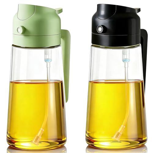eutopic Oil Sprayer for Cooking, 2-in-1 Oil Mister & Dispenser Bottle for Air Fryer, Salad, BBQ, Kitchen Gadgets Accessories, 2 Pack