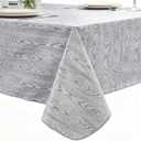 Pioggia Vinyl Tablecloth with Flannel Backed Rectangle Waterproof Oil-Proof PVC Table Cloth Wipeable Spill-Proof Plastic Table Cover for Indoor and Outdoor, 102" x 60"