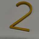 VONDERSO 5 Inch Floating House Numbers and Letters for Outside,Gold Metal Modern Outdoor Address Sign for Yard Street and Mailbox, Zinc Alloy Solid Address Numbers and Letters,number 2