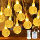 OMIKA 15FT 30 LED Battery Operated Christmas Lights String with Remote Timer and 8 Modes, Warm White USB Powered Fairy Lights Waterproof for Indoor Bedroom Outdoor Garden Patio Decor