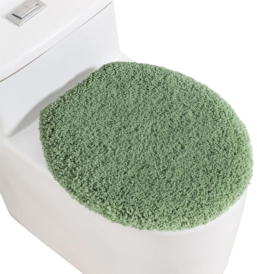 Microfiber Toilet Lid Cover, 17.5"x15" Machine Washable Toilet Seat Covers, Soft Absorbent Toilet Seat Lid Cover, Fits Most Round Oblong and Elongated Toilet Seat